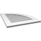 Ekena Millwork Quarter Round Top Right Surface Mount PVC Gable Vent w/ 3-1/2"W x 1"P Standard Frame, 22"W x 26"H GVPQR22X2601SN - alternate 5